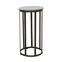 Load image into Gallery viewer, Metal &amp; White Marble Side Table
