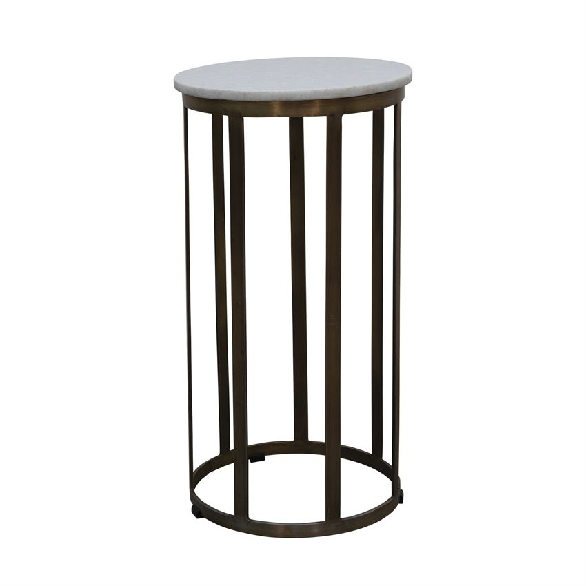 Metal & White Marble Side Table