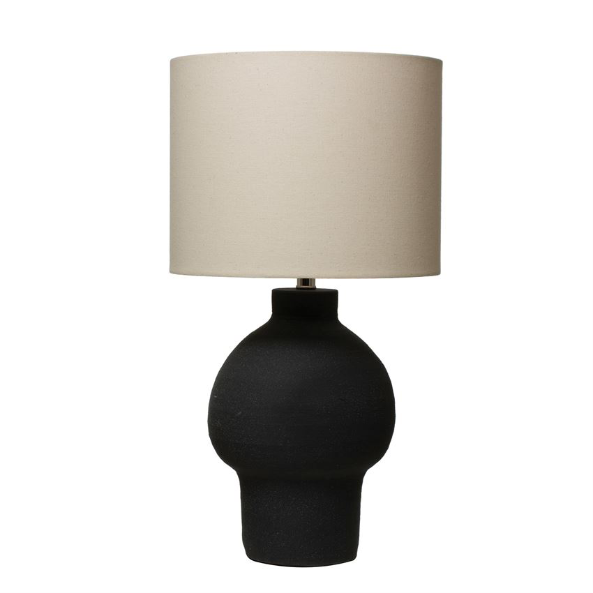 Stoneware Table Lamp w/Fabric Shade