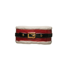 Load image into Gallery viewer, Stoneware Santa Belt Napkin Ring
