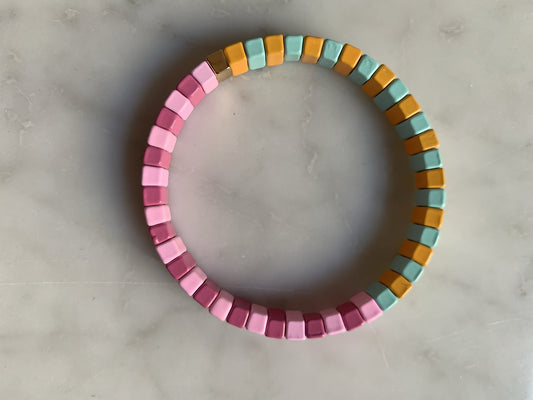 Pinks and Blues Enamel Bracelet