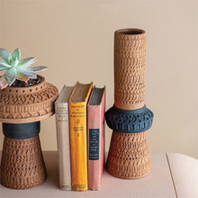 Load image into Gallery viewer, Handmade Debossed Terra-cotta Vase
