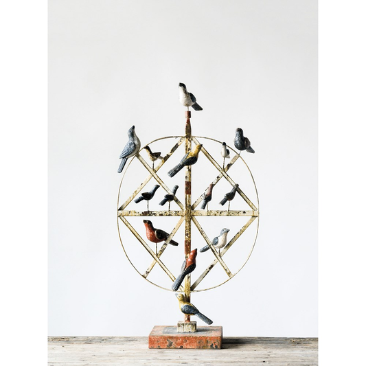 Vintage Metal & Magnesia Decor with Birds