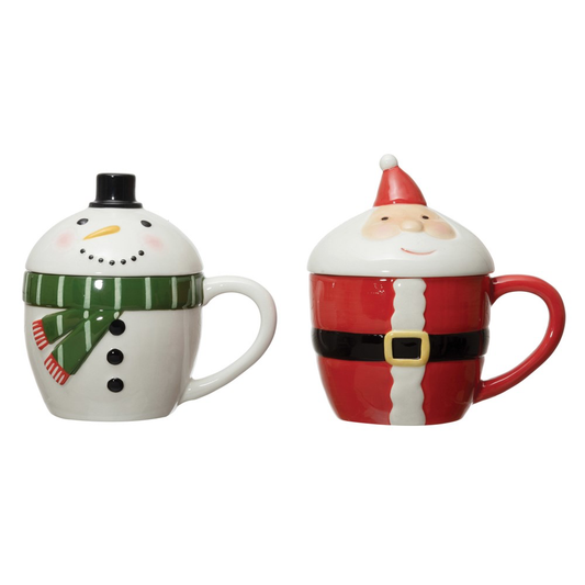 Stoneware Santa/Snowman Mug