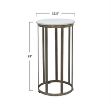Load image into Gallery viewer, Metal &amp; White Marble Side Table
