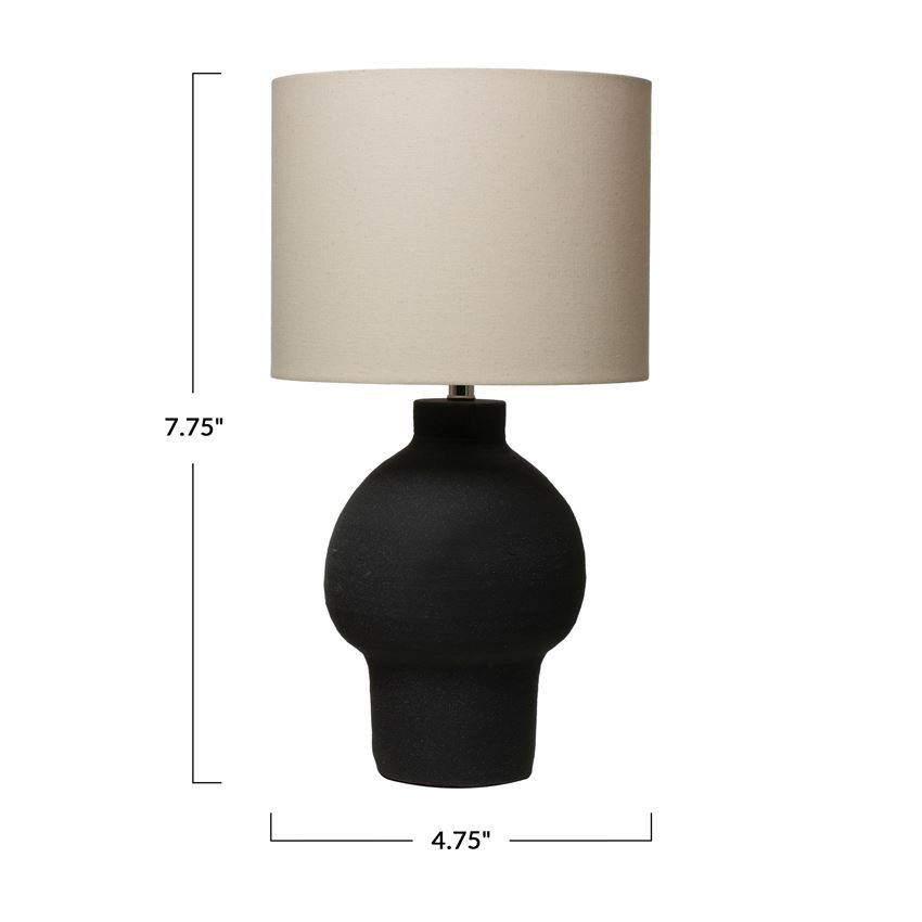 Stoneware Table Lamp w/Fabric Shade