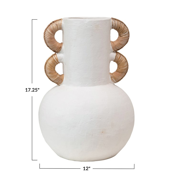 Rattan Wrapped Terra-cotta Vase