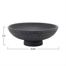 Load image into Gallery viewer, Mango Wood Footed Bowl with Carved Circles
