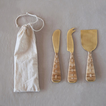 Load image into Gallery viewer, Rattan Wrapped Cheese Knives
