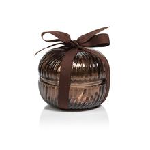 Load image into Gallery viewer, Spiced Bourbon  Fluted Round Glass Candle Jar
