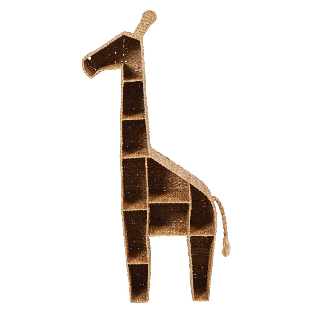 Hand-Woven Bankuan & Metal Giraffe Shelf