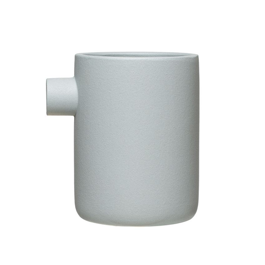 Stoneware Vase, Matte Blue