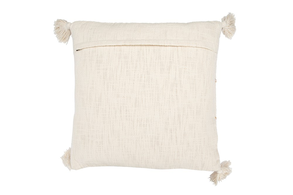 20" Square Cotton Embroidered Pillow