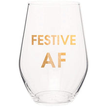 Load image into Gallery viewer, Holiday Gold Foil Wine Glasses
