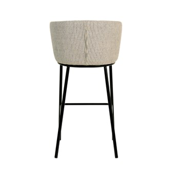 Fabric Upholstered Striped Bar Stool