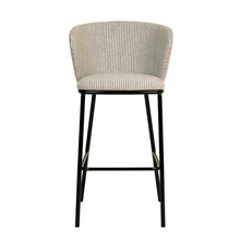 Load image into Gallery viewer, Fabric Upholstered Striped Bar Stool
