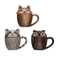 Load image into Gallery viewer, Stoneware Animal Covered Mug
