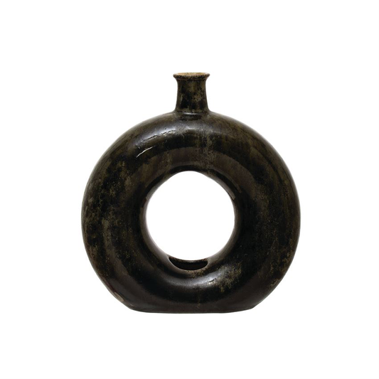 Stoneware Decorative open View Circle Vase