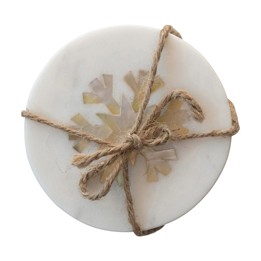 Mother of Pearl Snowflake Inlay Coasters.