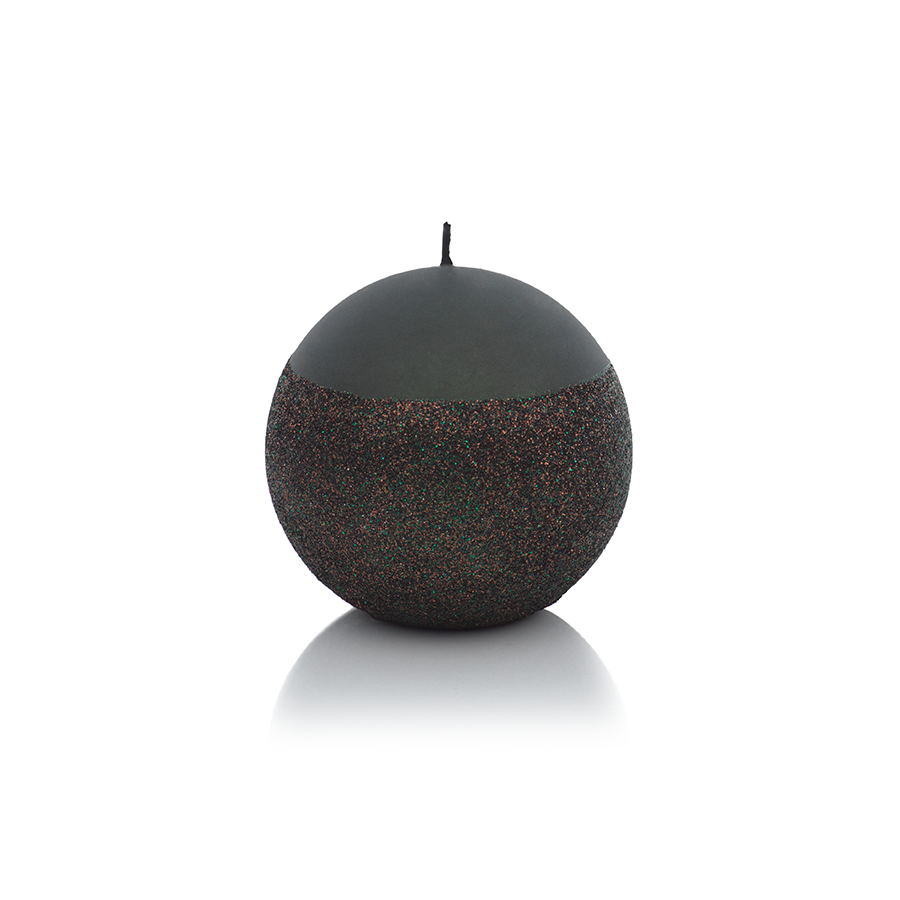 Velvet Ball Candle with Glitter