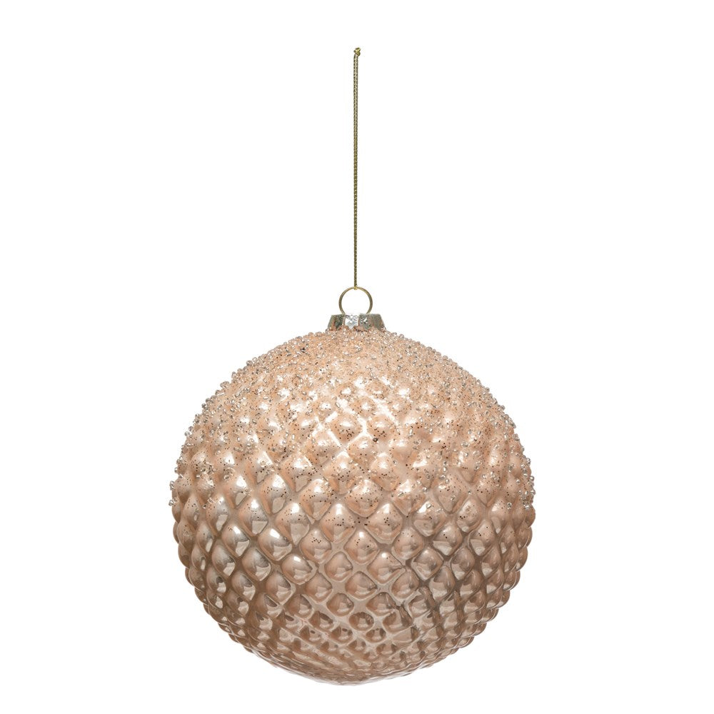 Hobnail Glass Ball Ornament