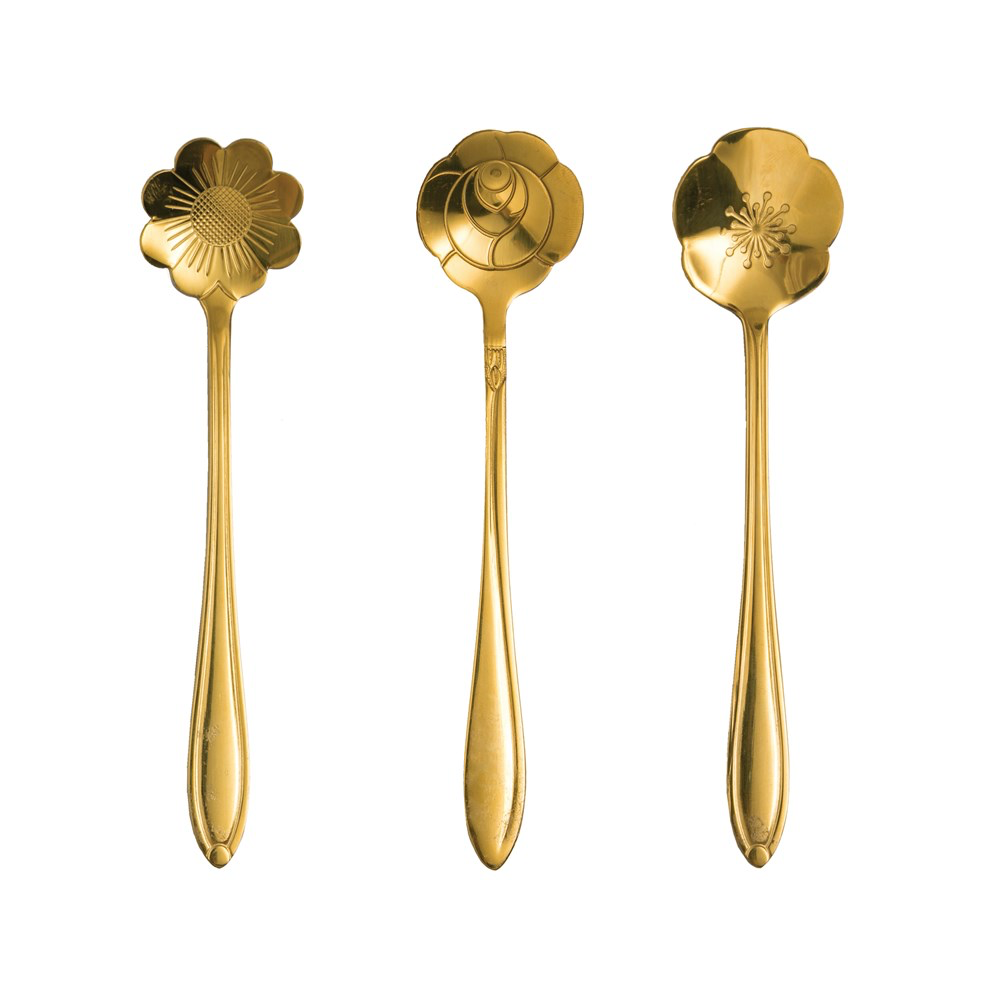 5"L Stainless Steel Flower Shaped Spoons