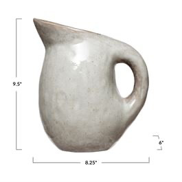 Stoneware Pitcher, Reactive Glaze