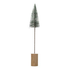 Load image into Gallery viewer, Faux Tree w/ Snow Finish &amp; Wood Base
