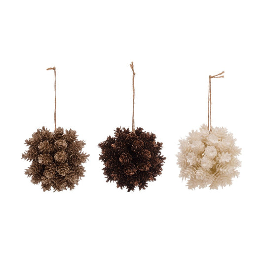 Round Plastic Pinecone Ball Ornament