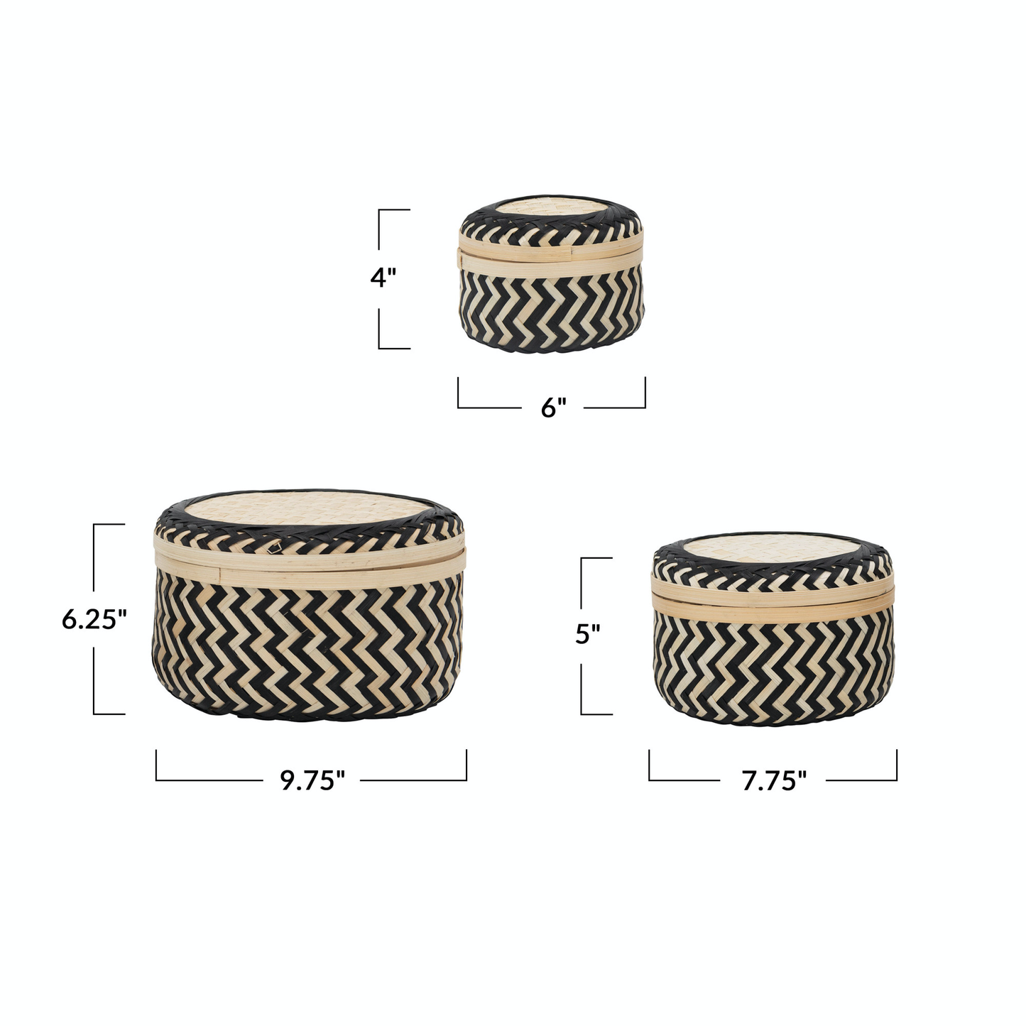 Round Bamboo Boxes with Lids