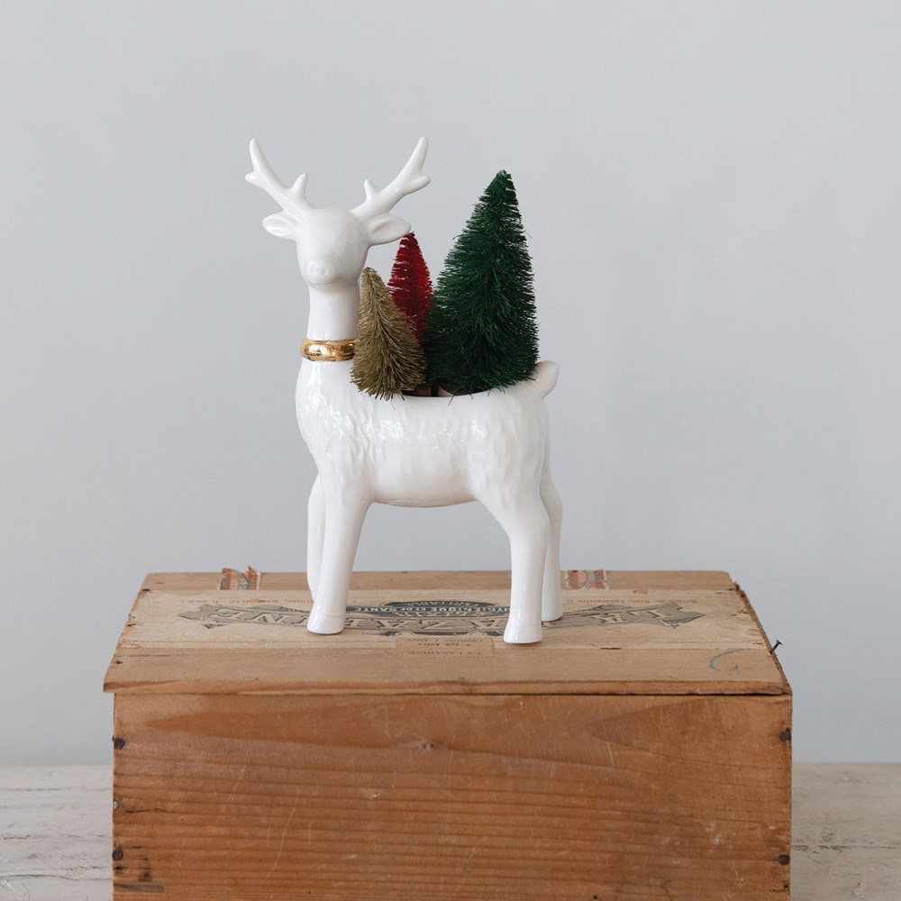 Stoneware Reindeer Planter