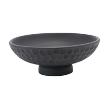 Load image into Gallery viewer, Mango Wood Footed Bowl with Carved Circles
