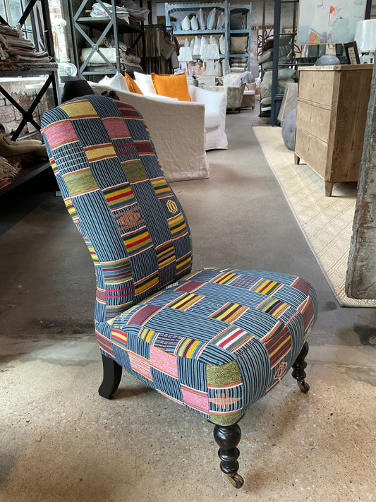 Blue Patchwork Sitting Chair