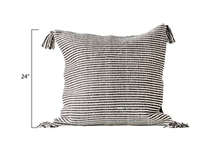 Load image into Gallery viewer, Woven Striped Pillow with Tassels

