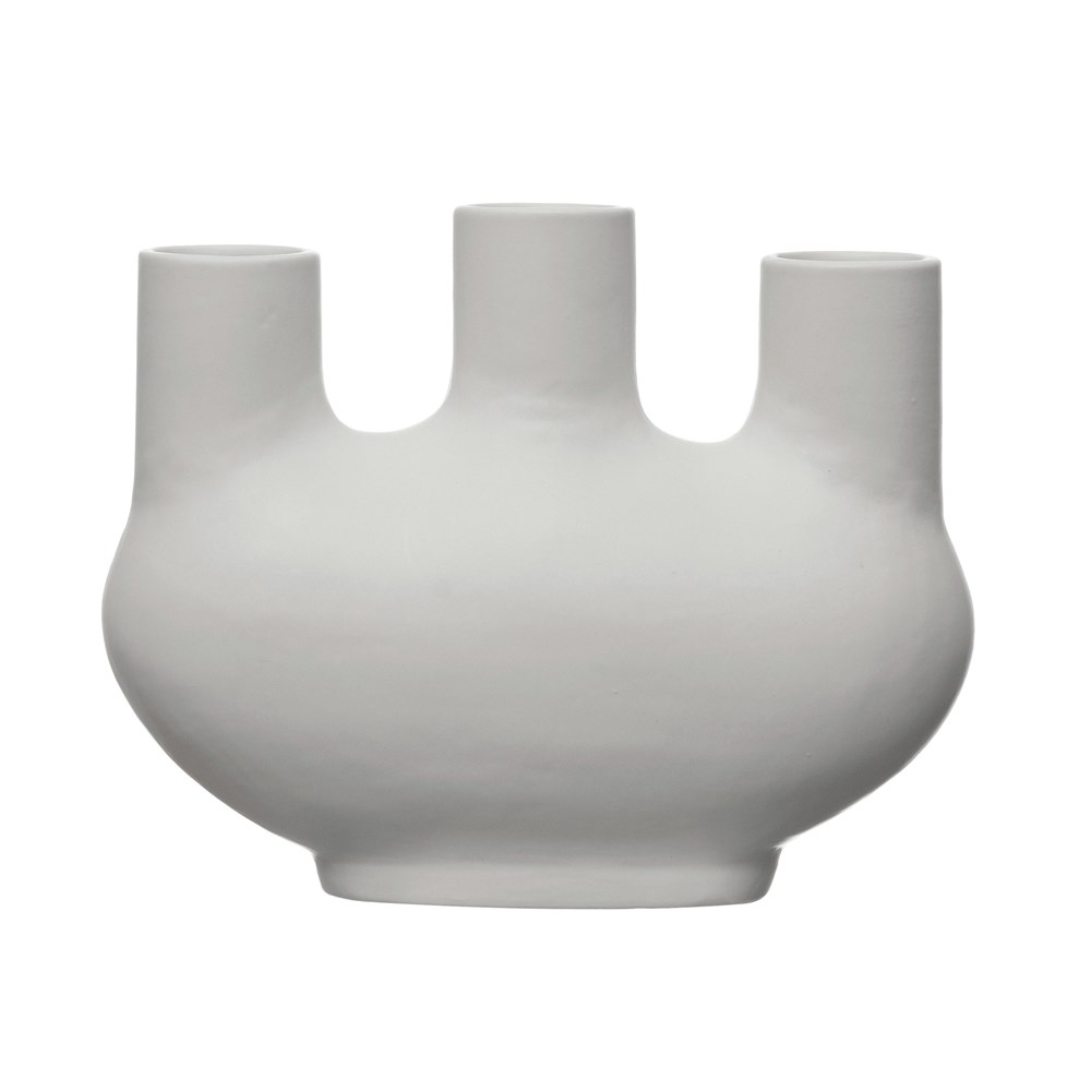 Stoneware Vase with 3 Openings