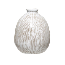 Load image into Gallery viewer, Terra-cotta Vase with Engraved Lines
