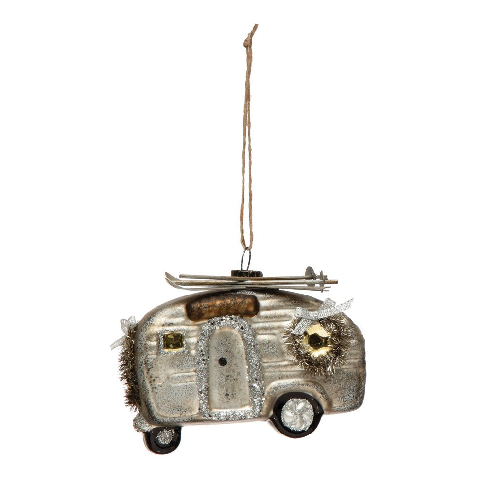 Glass Camper Ornament