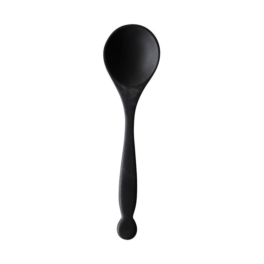 Hand Carved Acacia Wood Spoon, Black