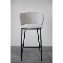 Load image into Gallery viewer, Fabric Upholstered Striped Bar Stool

