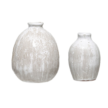 Load image into Gallery viewer, Terra-cotta Vase with Engraved Lines
