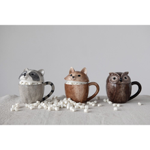Load image into Gallery viewer, Stoneware Animal Covered Mug
