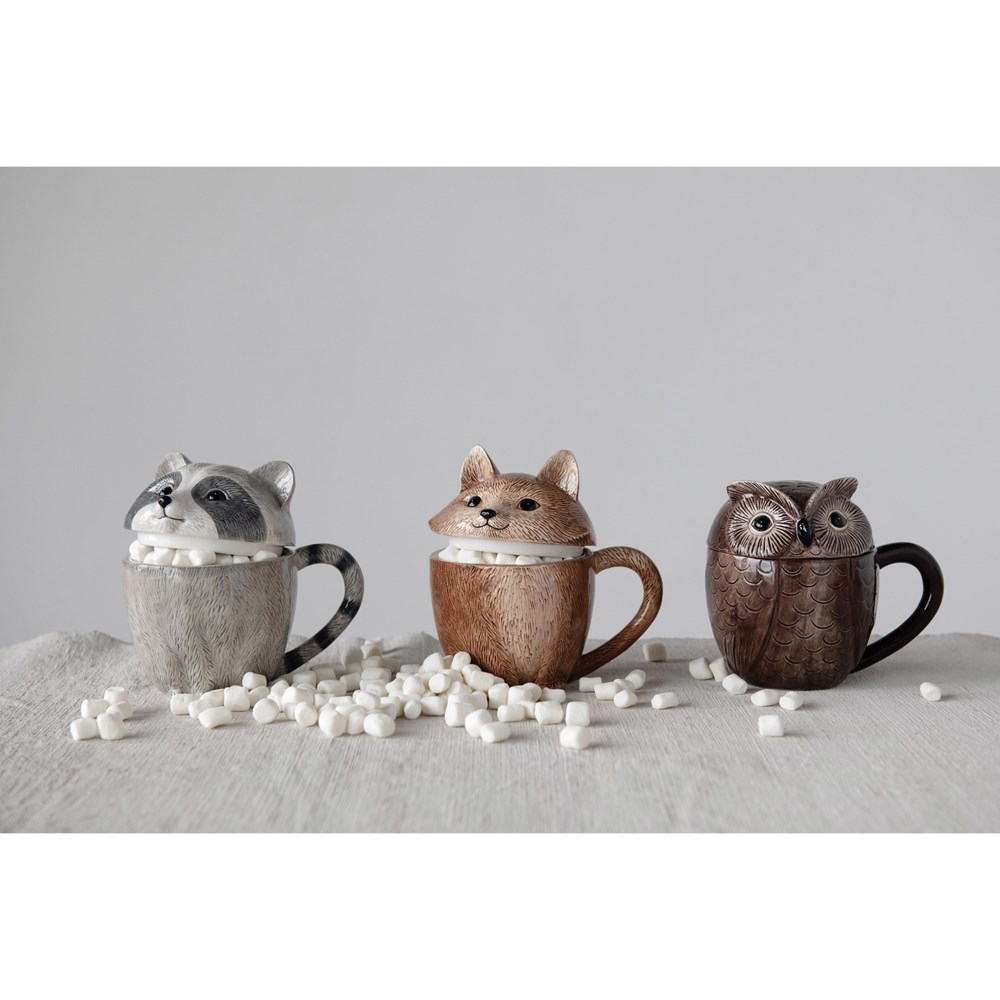 Stoneware Animal Covered Mug