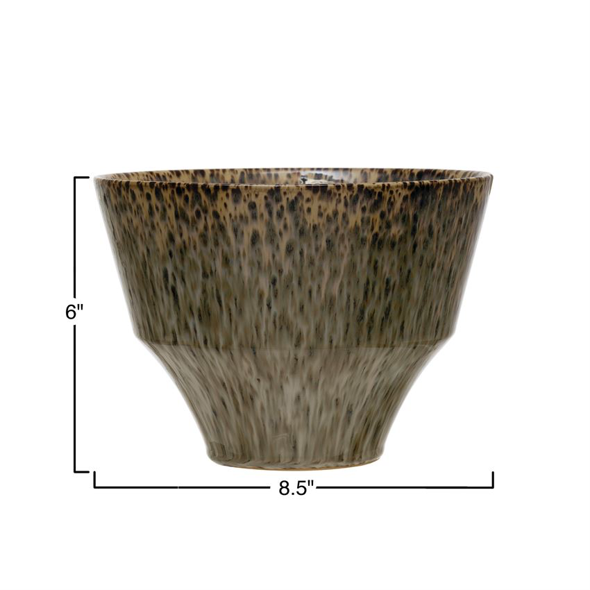 Stoneware Planter Reactive Glaze