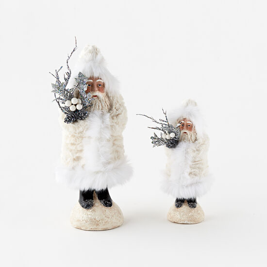 White Furry Belesnickle Santa Medium