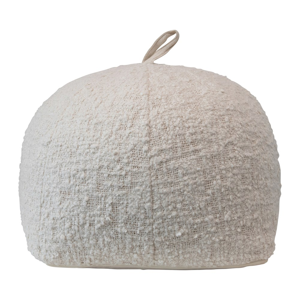 Woven Cotton Boucle Pouf