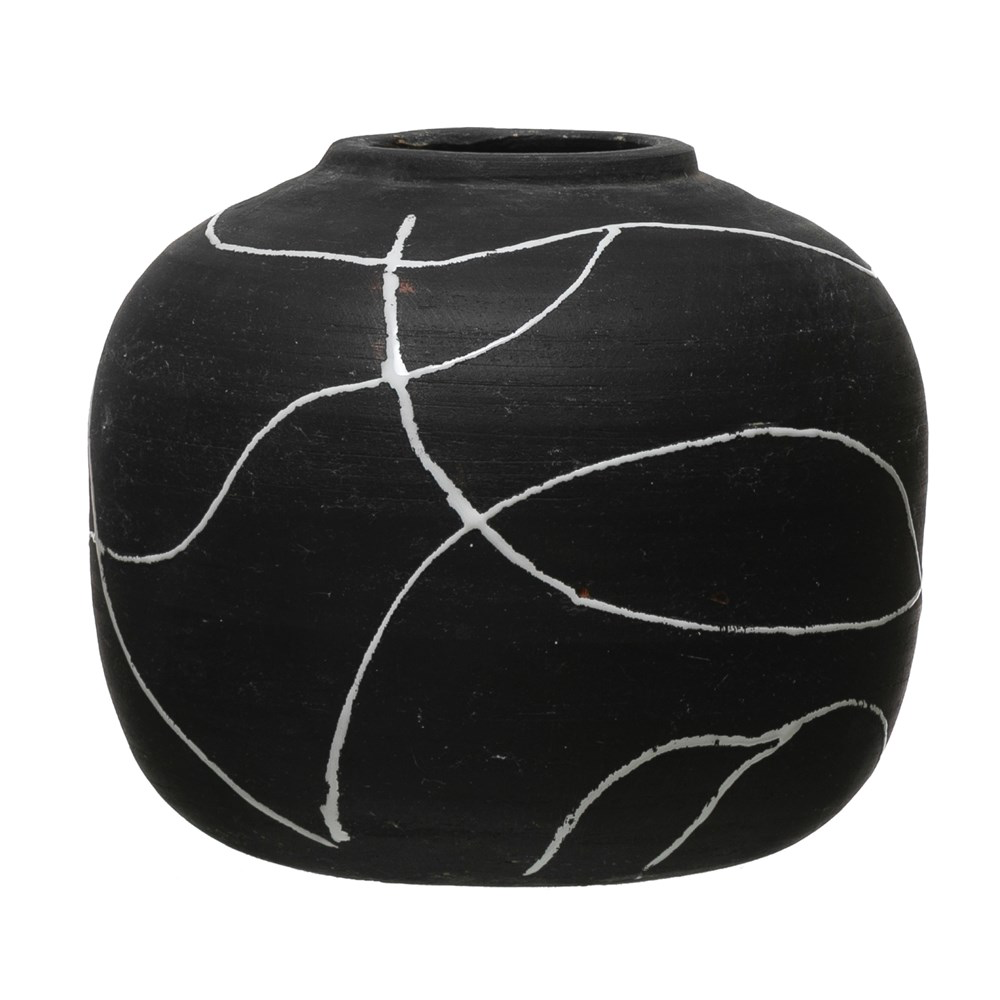 Hand-Painted Terra-cotta Vase