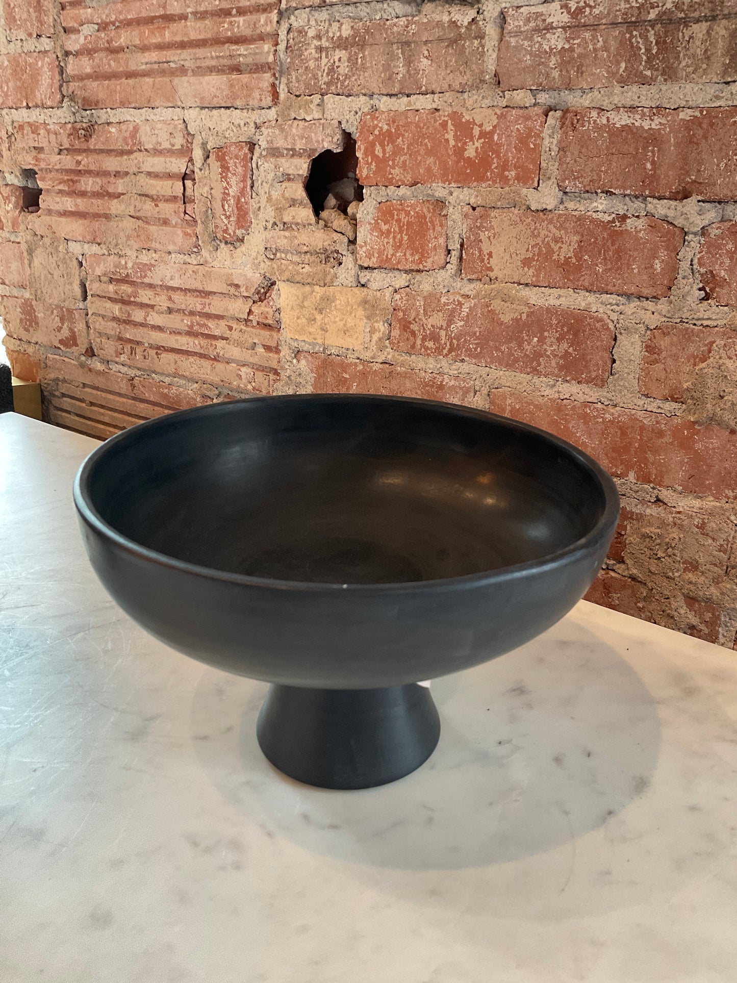 Black Large Footed Bowl