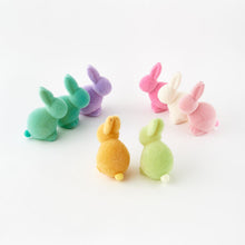 Load image into Gallery viewer, Large Flocked Pastel Seated Bunny with Pom Pom Tail
