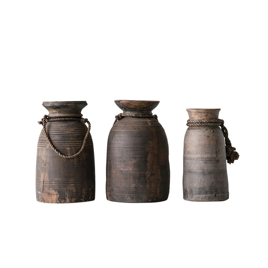 Wood Container with Rope