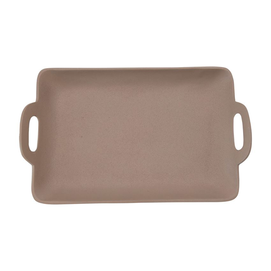 Decorative Textured Metal Tray w/Handles